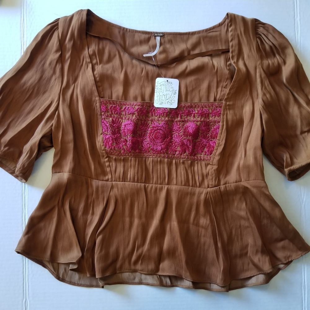 Free People Silk Peplum